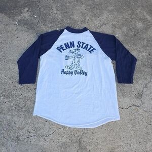 VINTAGE Penn State Nittany Lions Raglan Shirt Size XL Made In USA